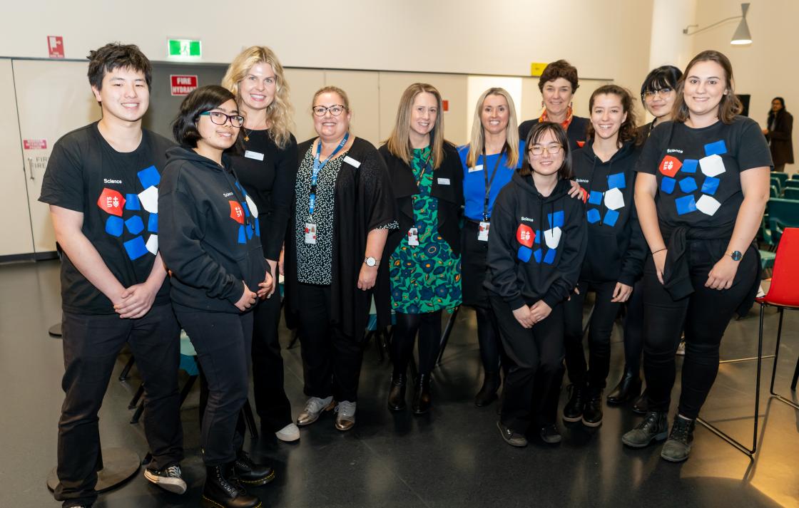 UTS Science & Maths staff and students who organised the event at the Vicki Sara Building UTS