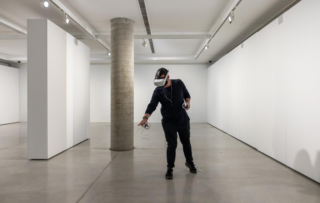 A person using a VR headset