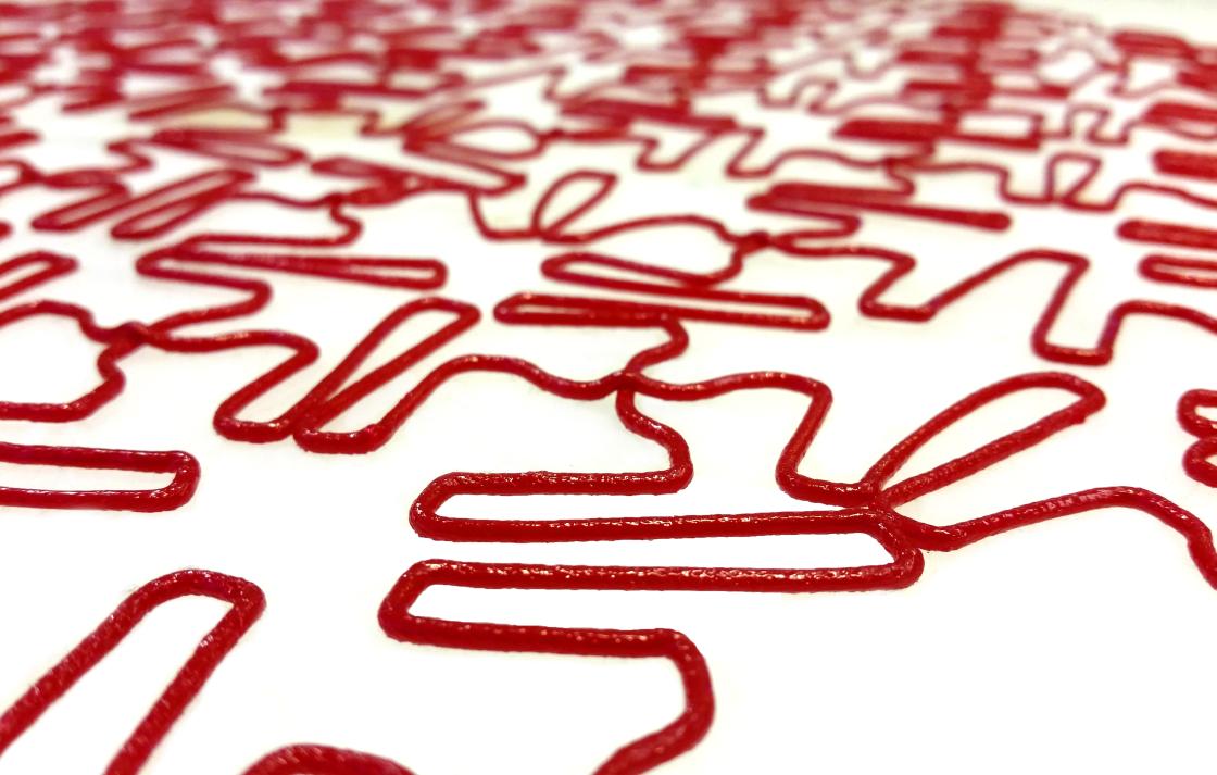 Red lines on a white background