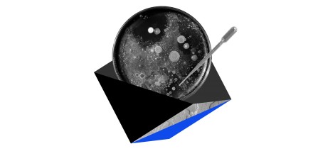 Technology and science graphic featuring a petri dish