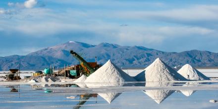 Lithium mining - Salinas Grandes Salt desert in the Jujuy, Argentina