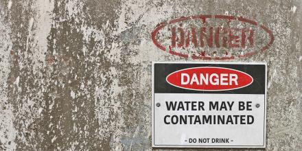 Sign saying "Danger: Water may be contaminated"