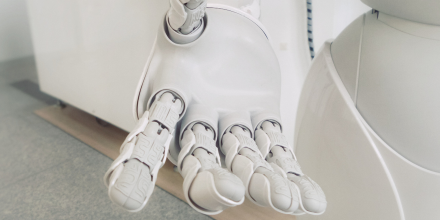 Close up of robot hand