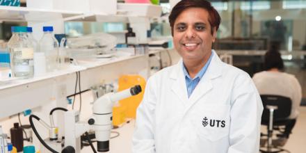 Dr Kamal Dua in a UTS lab coat