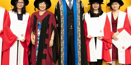 Distinguished Professor Jie Lu with graduating students