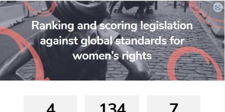 Screenshot of the Gender Legislative Index website