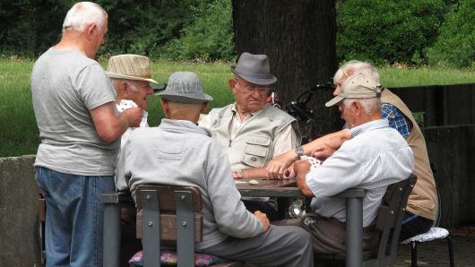 pensioners around a table