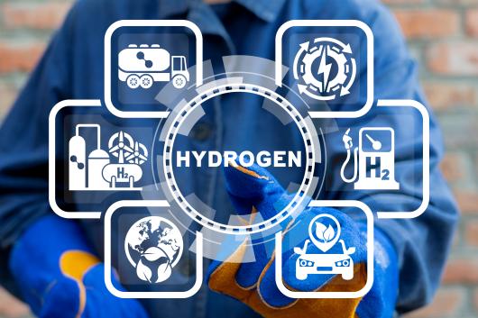 Hydrogen graphic showing potential applications