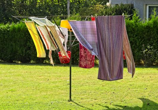 Stock picture of washing drying outside on a Hills Hoist