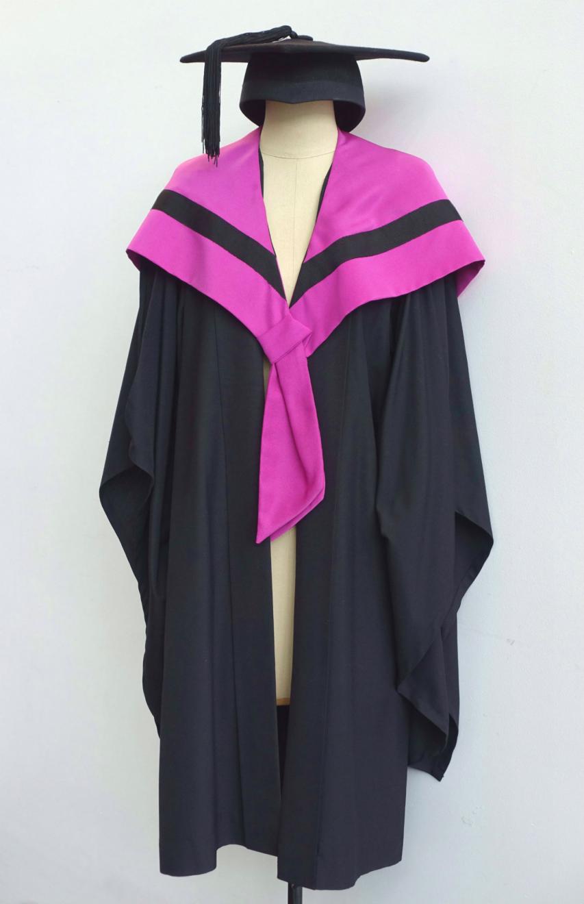 BACHELOR GRADUATION FULL SET – New Fuchsia (Pink) Hood Academic Gown and  Mortarboard | The Gown Chick