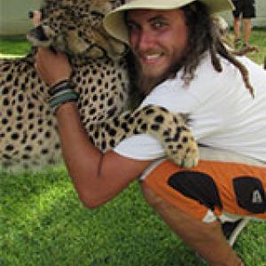 Gavin Bonsen with cheetah