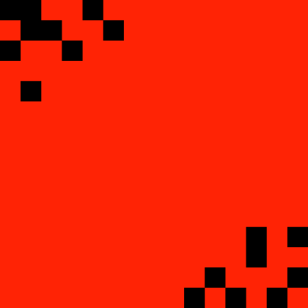 tile red bg small black squares