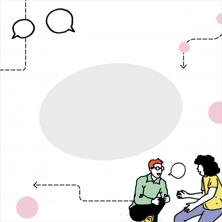 Illustration of two people talking