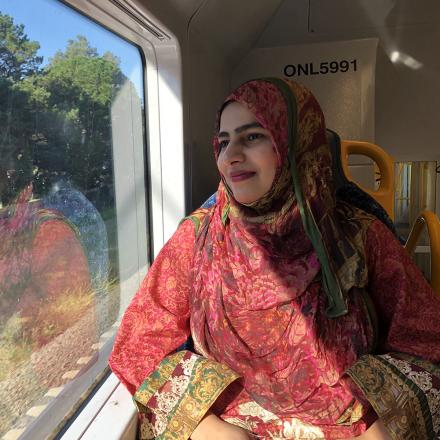 Fatima Mehmood on a Sydney train
