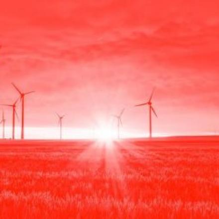 Wind farm in red