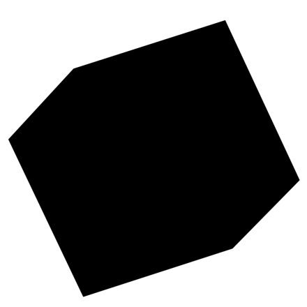 White background, black hexagon.