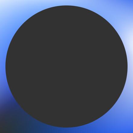 Dark grey circle with blue fusion background