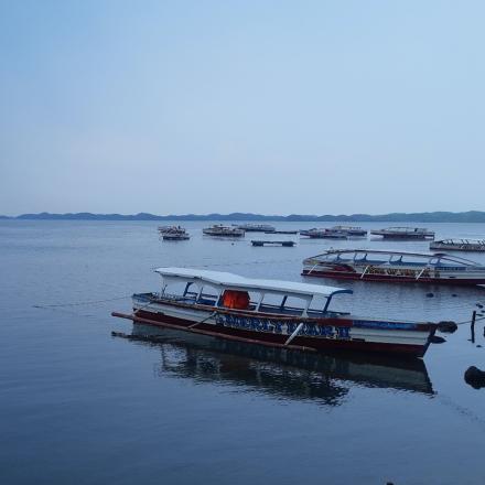 Asian boats, still water