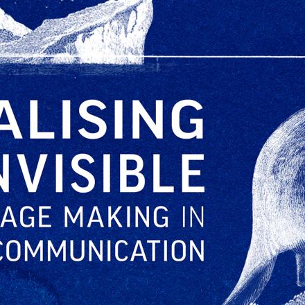 Visualising the invisible: image making in climate communication slide with title, kangaroo and iceberg