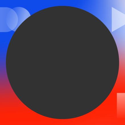 Blue and red fusion background with dark grey circle