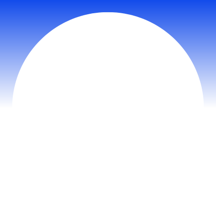 Blue gradient background top to bottom with white circle