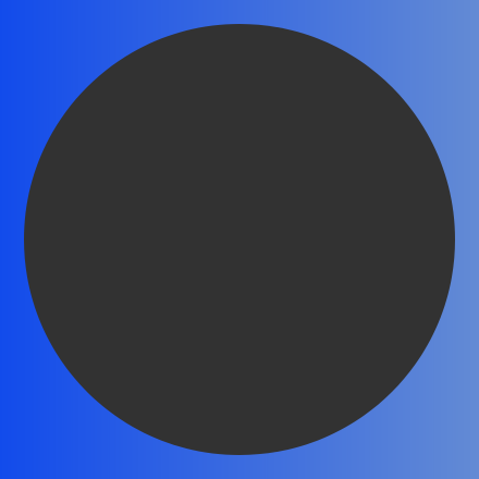Charcoal circle on gradient blue background