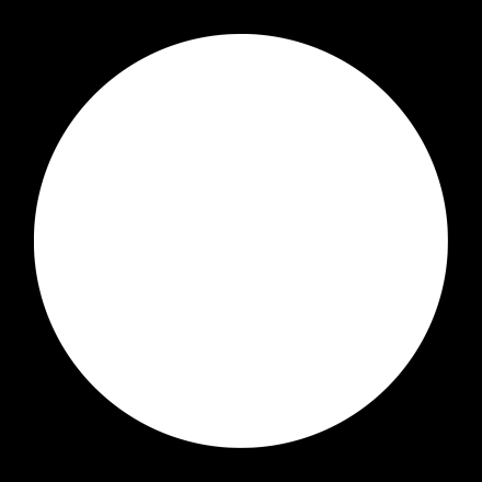 Black background, white circle