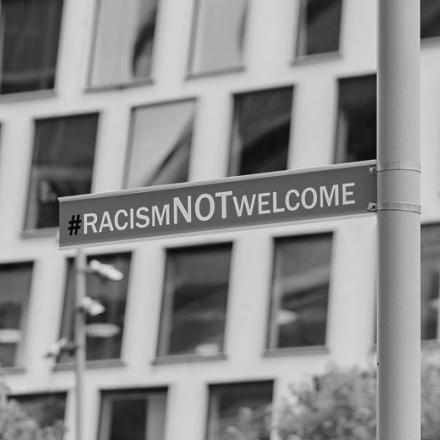 #RacismNOTWelcome sign at UTS.