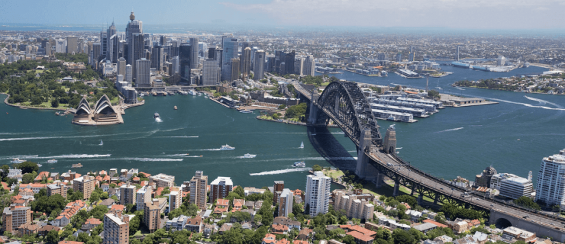 Aerial Harbour view of Sydney, Australia