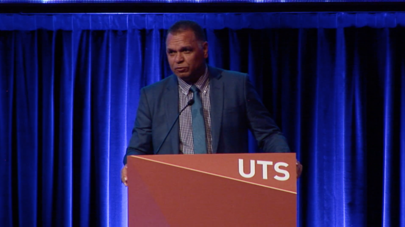 Sean talking at the 2016 UTS Alumni Award Ceremony