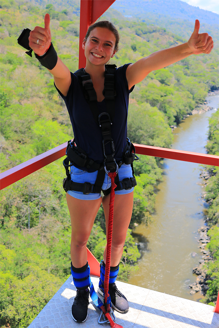Alayna about to go bungee jumping