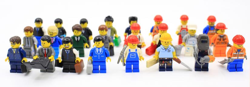 lego minifigs representing varied workforce