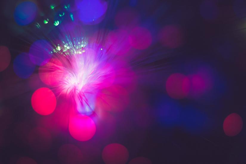 unfocussed colourful lights to represent quantum noise