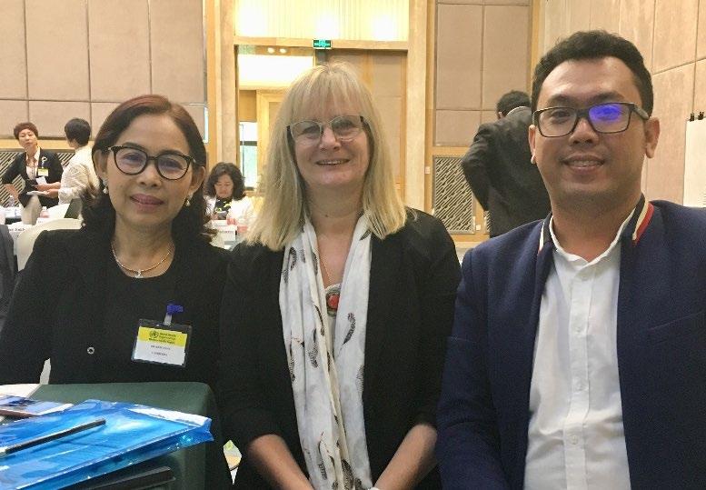 Dr Hem Navy, new Chief Nursing and Midwifery Officer (CNMO), Ms Michele Rumsey, WHO CC UTS Director, and Dr Ly Chanvatanak Head of Clinical Performance and Skils and Simulation Unit, University of Health Sciences Phnom Penh.