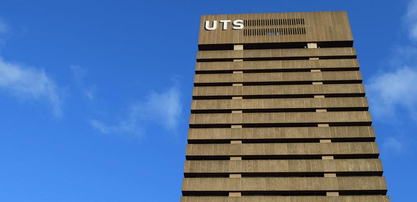 UTS Tower against a blue sky