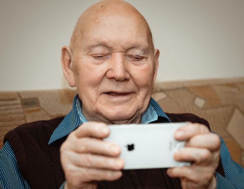 Older man with smartphone