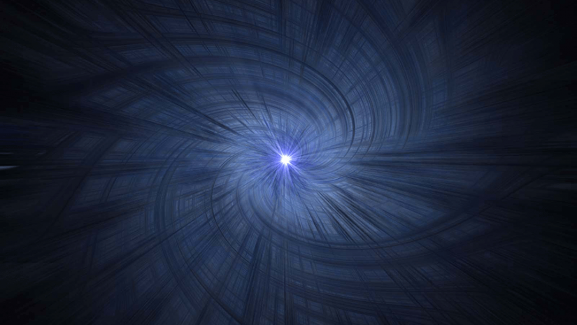 abstract bright blue light with spinning movement