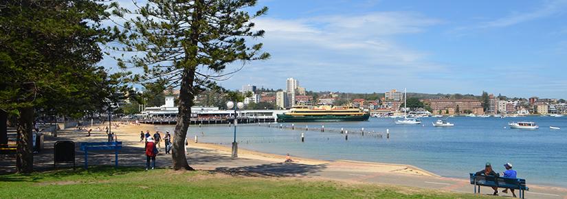 manly esplanade, looking towards the ferry wharf