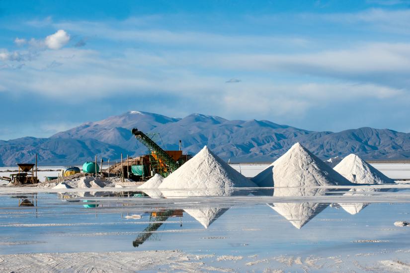 Lithium mining - Salinas Grandes Salt desert in the Jujuy, Argentina