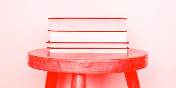 CSJI_red_books on a stool