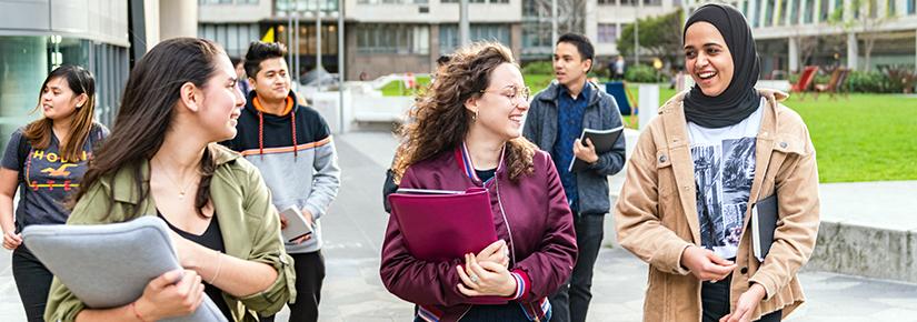 A group of students on the UTS city campus