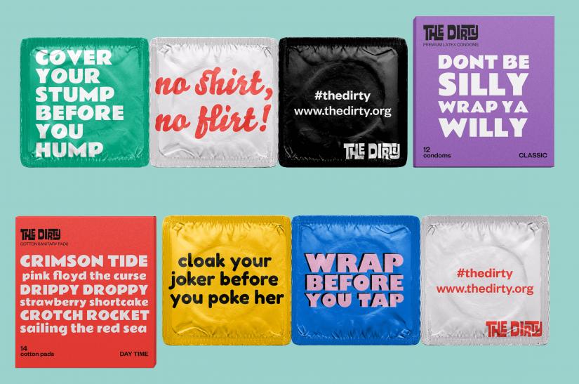 Safe sex promotional condom wrappers