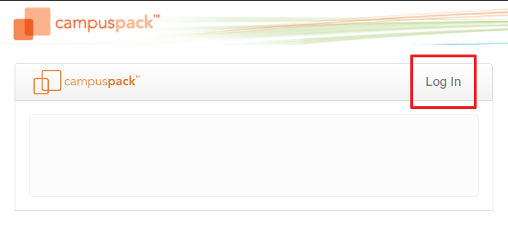 Screenshot of the campus pack login screen with