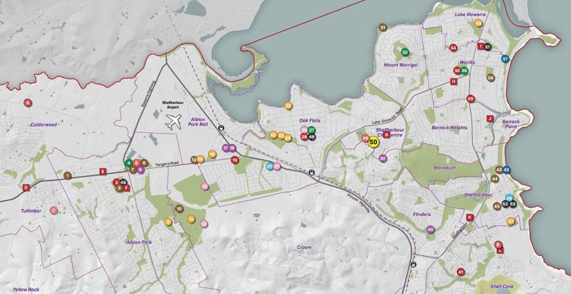 Map of Shellharbour community facilities