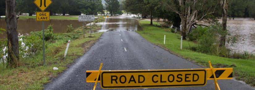 road closed due to flood