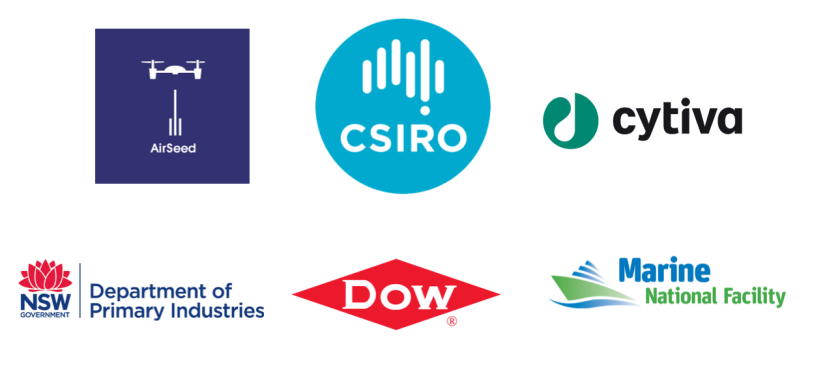 Airseed, CSIRO, Cytiva, Department of Primary Industries, DOW, Marine National Facility