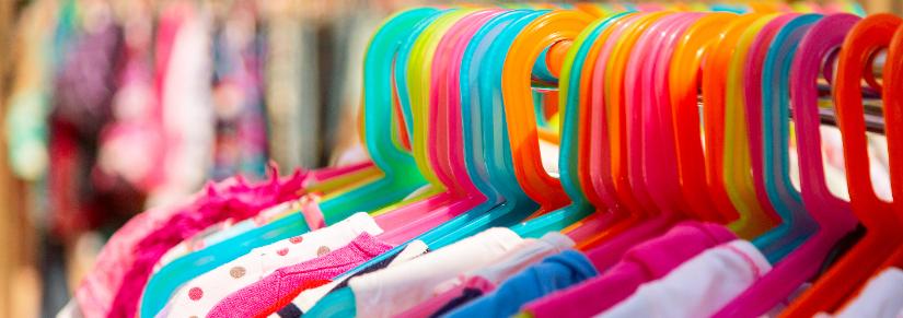 colourful clothes on a rack