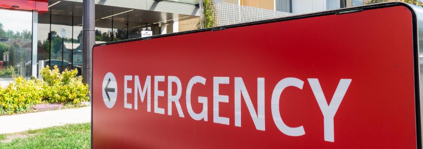 Emergency sign at Bendigo regional hospital
