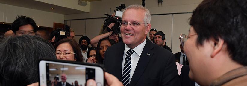 Prime Minister Scott Morrison on the campaign trail
