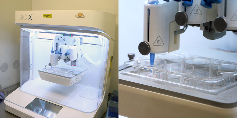 Two images of 3D bioprinter
